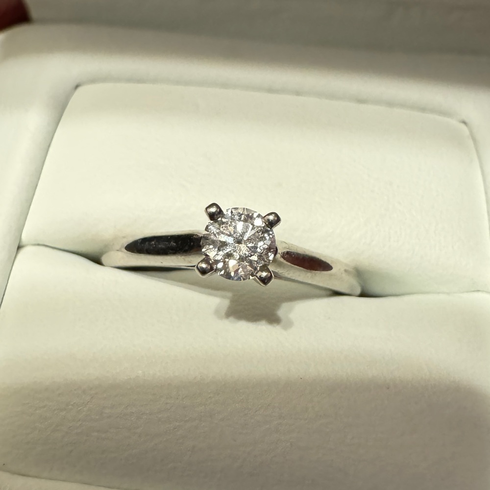 Cartier 1895 1/4 Carat VVS2/E GIA Natural Diamond Platinum Engagement Ring Sz 46 - Picture 2 of 16